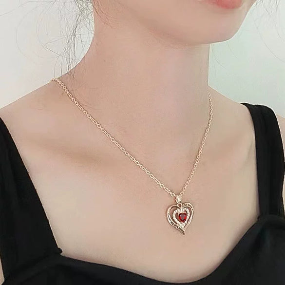 Wholesale Copper Heart Geometric Electroplating Snake Bone Chain Necklace For Women