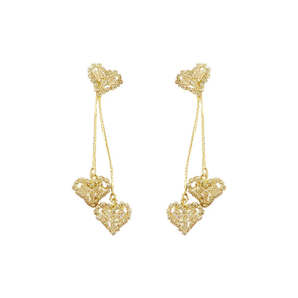 Wholesale Copper Heart Shape Electroplated Earrings For Women