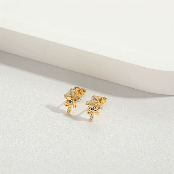 Wholesale Copper Heart Shape Electroplated Love Earrings For Women Jewelry
