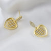 Wholesale Copper Heart Shape Electroplated Women's Diamondstudded Earrings