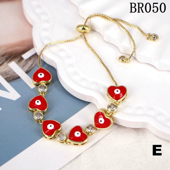 Wholesale Copper Heart Shape Electroplating Personality Bracelet