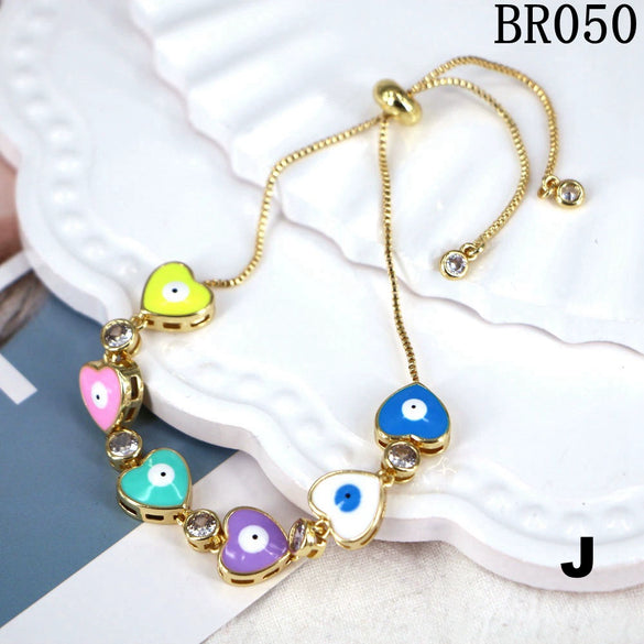 Wholesale Copper Heart Shape Electroplating Personality Bracelet