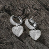 Wholesale Copper Heart Shape Inlaid Zircon Sweet Style Women's Earrings