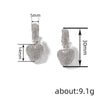 Wholesale Copper Heart Shape Inlaid Zircon Sweet Style Women's Earrings