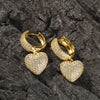 Wholesale Copper Heart Shape Inlaid Zircon Sweet Style Women's Earrings