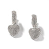 Wholesale Copper Heart Shape Inlaid Zircon Sweet Style Women's Earrings