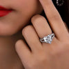 Wholesale Copper Heart Shape Ring With Zircon For Women