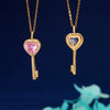 Wholesale Copper Heart Shape Zircon Pendant Necklace With Cross Chain And Electroplating For Women Light Luxury Style