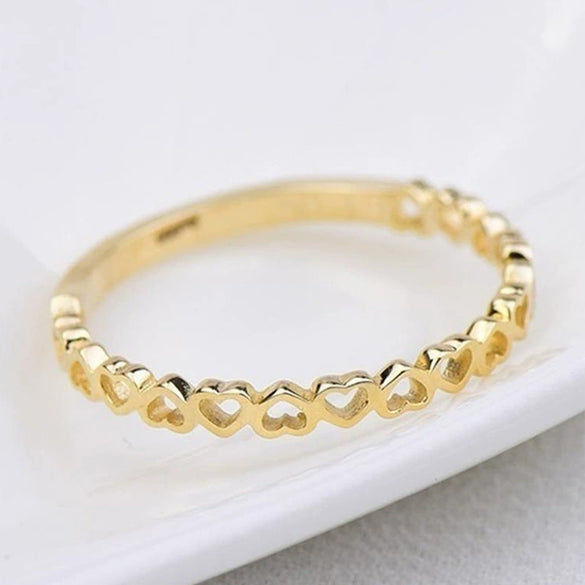 Wholesale Copper Heart Shaped Electroplated Ring And Bracelet Accessories For Female Students