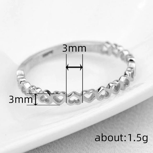 Wholesale Copper Heart Shaped Electroplated Ring And Bracelet Accessories For Female Students