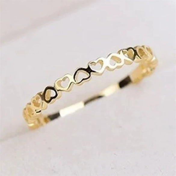 Wholesale Copper Heart Shaped Electroplated Ring And Bracelet Accessories For Female Students