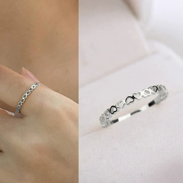 Wholesale Copper Heart Shaped Electroplated Ring And Bracelet Accessories For Female Students