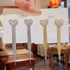 Wholesale Copper Heart Shaped Inlaid Zircon Earrings For Women