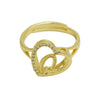 Wholesale Copper Heart Shaped Love Texture Hollow Ring With English Letters Electroplated For Women