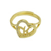 Wholesale Copper Heart Shaped Love Texture Hollow Ring With English Letters Electroplated For Women