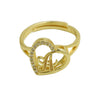 Wholesale Copper Heart Shaped Love Texture Hollow Ring With English Letters Electroplated For Women