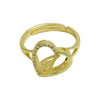Wholesale Copper Heart Shaped Love Texture Hollow Ring With English Letters Electroplated For Women