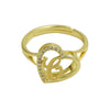 Wholesale Copper Heart Shaped Love Texture Hollow Ring With English Letters Electroplated For Women