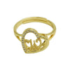 Wholesale Copper Heart Shaped Love Texture Hollow Ring With English Letters Electroplated For Women