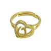 Wholesale Copper Heart Shaped Love Texture Hollow Ring With English Letters Electroplated For Women