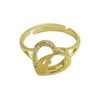 Wholesale Copper Heart Shaped Love Texture Hollow Ring With English Letters Electroplated For Women