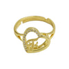 Wholesale Copper Heart Shaped Love Texture Hollow Ring With English Letters Electroplated For Women