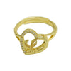 Wholesale Copper Heart Shaped Love Texture Hollow Ring With English Letters Electroplated For Women