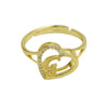 Wholesale Copper Heart Shaped Love Texture Hollow Ring With English Letters Electroplated For Women