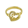 Wholesale Copper Heart Shaped Love Texture Hollow Ring With English Letters Electroplated For Women