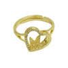 Wholesale Copper Heart Shaped Love Texture Hollow Ring With English Letters Electroplated For Women