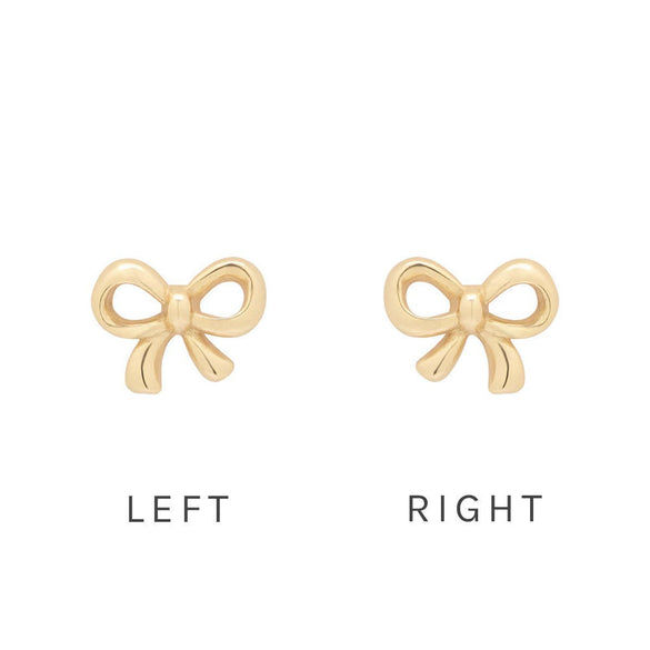 Wholesale Copper Heartshaped Bow Electroplated Women's Earrings Simple Design