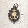Wholesale Copper Heartshaped Cross Pendant Electroplated Geometric Retro Accessories