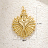 Wholesale Copper Heartshaped Cross Pendant Electroplated Geometric Retro Accessories