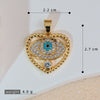 Wholesale Copper Heartshaped Devil's Eye Pendant Jewelry Accessories With Electroplating