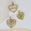 Wholesale Copper Heartshaped Devil's Eye Pendant Jewelry Accessories With Electroplating