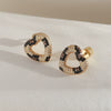 Wholesale Copper Heartshaped Earrings With Leopard And Snake Print Electroplated Fashionable For Women
