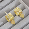 Wholesale Copper Heartshaped Electroplated Multilayered Wide Pendant Earrings For Women