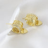 Wholesale Copper Heartshaped Electroplated Multilayered Wide Pendant Earrings For Women
