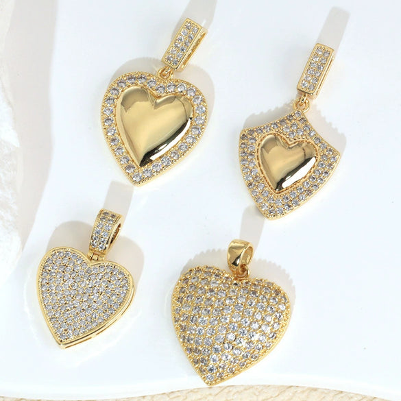 Wholesale Copper Heartshaped Micropaved Love Necklace Pendant For Women Jewelry Accessories