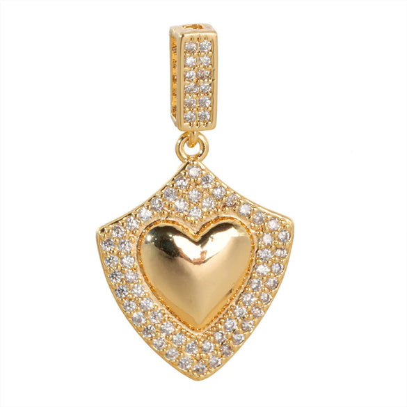 Wholesale Copper Heartshaped Micropaved Love Necklace Pendant For Women Jewelry Accessories