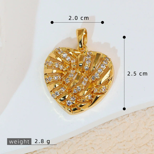 Wholesale Copper Heartshaped Retro Simple Style Electroplated Pendant Earrings Accessories