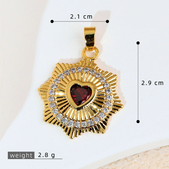 Wholesale Copper Heartshaped Retro Simple Style Electroplated Pendant Earrings Accessories