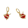 Wholesale Copper Heartshaped Sweet Retro Light Luxury Earrings For Women With Sacred Heart And Arrow Pattern