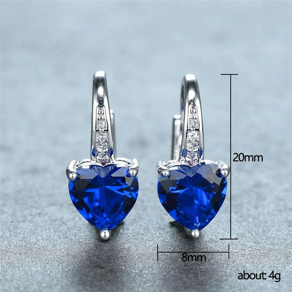 Wholesale Copper Heartshaped Zircon Women's Earrings