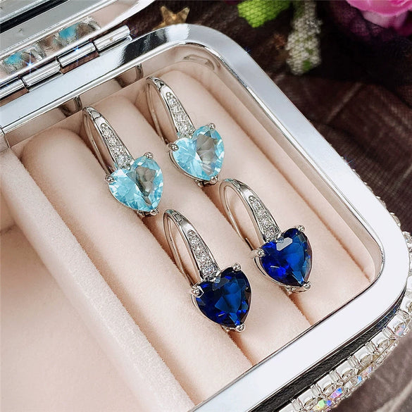 Wholesale Copper Heartshaped Zircon Women's Earrings