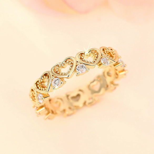 Wholesale Copper Heartshaped Zircon Women's Ring Jewelry