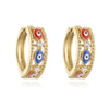 Wholesale Copper Hip Hop Boho Style Geometric Dripping Oil Devil's Eye Earrings For Women