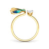 Wholesale Copper Hiphop Style Butterfly Wings Ring With Zircon Design And Adjustable Opening
