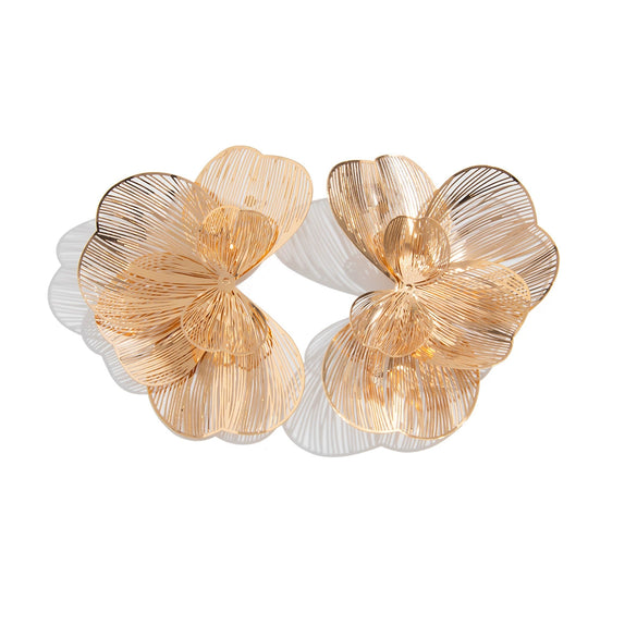 Wholesale Copper Hollow Gingko Leaf Earrings For Women Electroplated Minimalist Style
