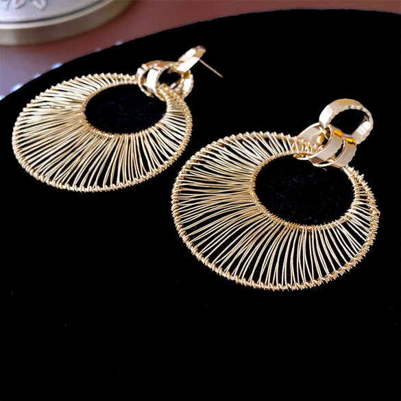 Wholesale Copper Hollowout Geometric Circle Earrings For Women